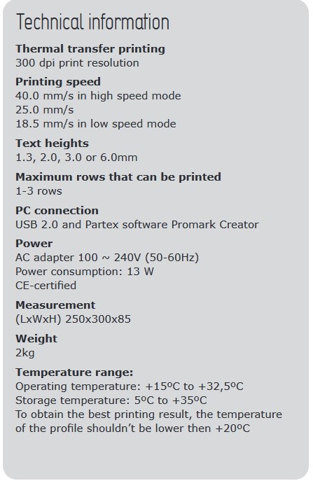 مشخصات فنی پرینتر T1000